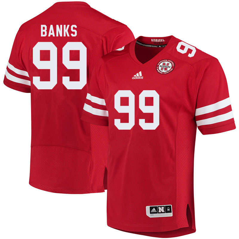 Men #99 Brant Banks Nebraska Cornhuskers College Football Jerseys Sale-Red